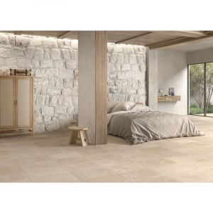 Stone By Stone - Grès cérame - pierre neuve - Crème - Opus 4 - Antidérapant - (0,72 m²)