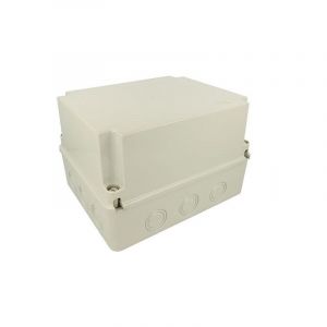 Em Distribution - Boite de d&eacute;rivation IP67 250x200x160mm, avec couvercle rehauss&eacute;, 12 entr&eacute;es pr&eacute;-d&eacute;coup&eacute;es