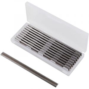 10 Pi&egrave;ces Fer de Rabot 82mm HSS Lames de Raboteuse Fers R&eacute;versibles Carbure Ensemble de Rabot Electrique Lame 82x5.5x1.2mm, pour Rabots Makita, Black