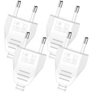4 Pi&egrave;ces Fiche Europ&eacute;enne Plate, Prise Electrique Male 250V 2.5A, Fiche Euro Fiche D'alimentation Domestique D&eacute;corative &agrave; Encastrer ou &agrave; Remplacer
