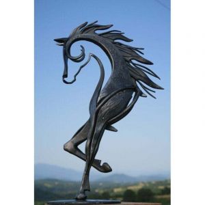 Statue de cheval en m&eacute;tal Sculpture maison ornement de jardin Figurine d&eacute;cor Art artisanat cadeau,2013.56cm