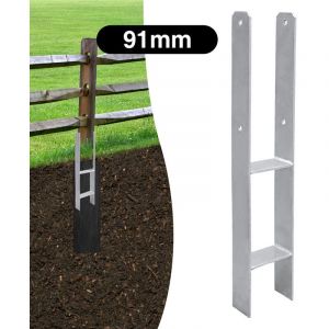 6x Support de poteau Ancres en h Support de poteau Galvanisé à chaud Ancres de poteau Clôtures Stable-91mm