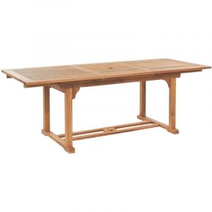 Beliani - Table de Jardin 220 x 90 cm en Bois &agrave; Plateau Extensible pour D&icirc;ner de Groupe Java