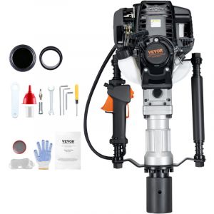 VEVOR 37,77 cc Enfonceur de poteau en T a essence, moteur a 4 temps, enfonce-pieux pour clotures, avec tete deenfoncement a 2 poteaux (55/70 mm),