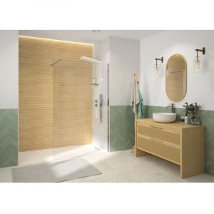 Kinedo - Paroi de douche fixe Solo6 + - Verre transparent - Largeur 77 &agrave; 79cm