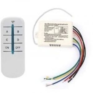 Commutateur de T&eacute;l&eacute;commande sans Fil 4 Voies 220V R&eacute;cepteur Mural Num&eacute;rique Module &Eacute;metteur Interrupteur Mural &agrave; Distance+R&eacute;cepteur &eacute;metteur pour