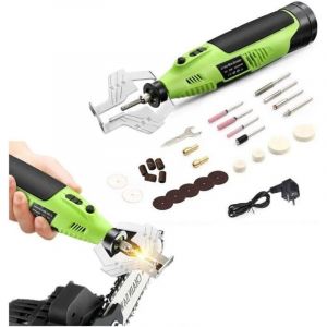 Affuteuse De Chaine Tronconneuse,Ensemble De 27 Pi&egrave;ces ,Lime D'aff&ucirc;tage De Lame &eacute;Lectrique Multifonction avec Meule Diamant Vert