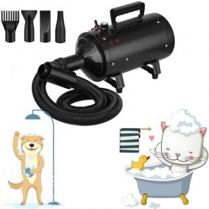 Sèche-Cheveux Silencieux pour Chien, Pulseur Chien 2800W Vitesse Continue, 2 Température: 35°c et 65°c, Sèche-Cheveux Animaux de Compagnie pour