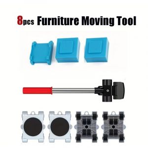 Chariot De Meubles 8 Pi&egrave;ces 4 Roues Robustes Et L&egrave;ve-meubles, Outil De D&eacute;placement De Meubles, Charge De 150 Kg, Rouleau D'appareils Pour Objets