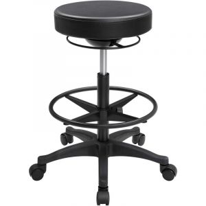 Tabouret de travail, Siège haut, Tabouret dynastique ergonomique, Tabouret de bureau assis-debout, pivotant et réglable, 59,5-81 cm, avec