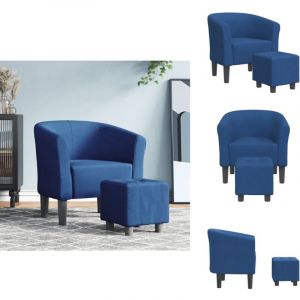 Vidaxl - Chaise cabriolet avec repose-pied bleu tissu - Fauteuil Convertible - Fauteuil Relax - Chaise Confort - Chaise Bleue - Meuble Salon