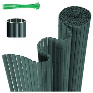 Canisse en pvc double face,90% d'occultation,Vert,H.180 cm x L.900 cm - Swanew