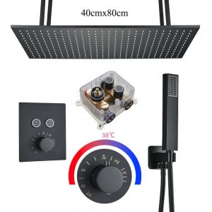 Thermostatique Système de Douche Encastré Ensemble de Douche Colonne Douche Encastrable avec Tête 8040 cm de Douche Douchette Technologie d'injection