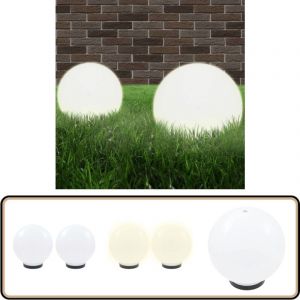 Lampe à led sous forme de boule 2 pcs Sphérique 25 cm pmma - Lampes Exterieures - Lumieres De Jardin - Lampadaire - Éclairage Extérieur - Décoration