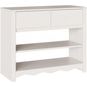 Table console 'drammen' Blanche 89,5x37x73 cm en bois massif de pin Vidaxl