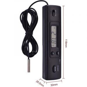 Thermom&egrave;tre num&eacute;rique LCD avec capteur filaire pour r&eacute;frig&eacute;rateur et aquarium, mesure de l'humidit&eacute; et de la temp&eacute;rature.