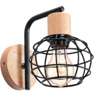 Lampe Murale R&eacute;tro Applique Murale Vintage Noire Lampe Murale Moderne Applique Murale En Bois Et M&eacute;tal Pour &Eacute;clairage Int&eacute;rieur