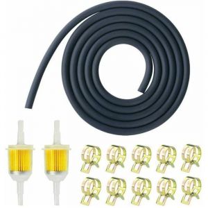 Kit de Filtre a Essence Moto avec 2 Pièces Filtre a Gasoil Carburant Diesel et 2M Durite Essence Tondeuse 8mm et 10 Pièces Collier Durite pour
