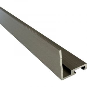 Cornière basse pour placard coulissant, rainure pour balai anti-poussière - Lg 1m (Inox brossé) Homewell