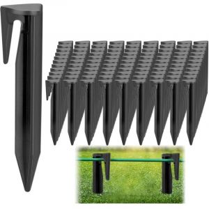 Qiyao - 100 Pi&egrave;ces Piquet Fil Robot Tondeuse, Piquets De Fixation pour C&acirc;bles P&eacute;riph&eacute;riques, Crochet pour Robot Tondeuse, Crochet Accessoires pour