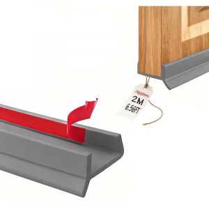 2M Gris Joint Plinthe Cuisine Profil D&rsquo;&eacute;tanch&eacute;it&eacute; pour Bois de 15 mm 16 mm 17 mm Protection Plinthe, Joint Plinthe Cuisine Profil D&rsquo;&eacute;tanch&eacute;it