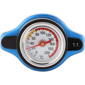 (1.1bar) Bouchon Radiateur Thermom&egrave;tre, Thermostatique Avec Jauge Temp&eacute;rature Couvercle Alliage Aluminium Voiture Petite T&ecirc;te Couverture Automobile