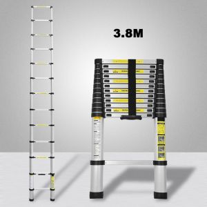 Tubiaz - swanew Echelle Télescopique 3.8M Echelle Multifonctionnelle Aluminium Echelle Simple Echelle Polyvalente Echelle Extensible Escabeau en de