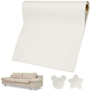 Housse de canap&eacute;,Cuir Autocollant Canape, Patch de R&eacute;paration en Cuir, 50 x 137cm, Beige, Rouleau Adhesif Cuir, Cuir Patch R&eacute;paration pour Canap&eacute;s