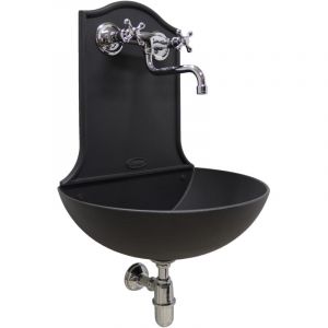 Gran Canaria fontaine murale fonte couleur laiton chrome siphon m&eacute;langeur jardin