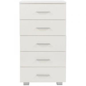 M&s - Chiffonnier 5 tiroirs 40x30x77 cm blanc brillant - willan