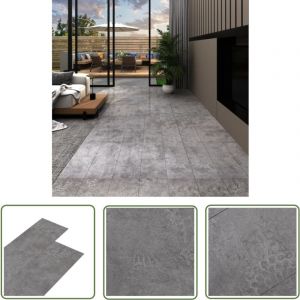 The Living Store Dalles de plancher pvc autoadhésif 5,21 m² 2 mm gris béton - Parquet Pvc - Carrelage Imitation Bois - Dallettes De Sol - Planchers