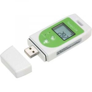 Thermomètre Enregistreur de Données USB - Enregistrement de Température Réutilisable (32 000 Données), Vert DPZO