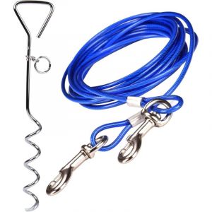 Lablanc - Câble Attache Chien,Piquet en Acier Inoxydable ,360° Laisse en Spirale Domestiques Complet pour Extérieur Jardin et Camping L'Attache en