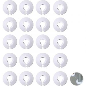 Cache-tuyau de radiateur - Cache-tuyau d'eau - Cache-tuyau décoratif - Pour tuyaux de 20 mm de diamètre - 20 pièces - Blanc