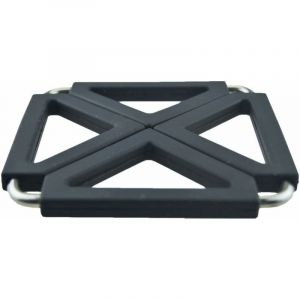 Fei Yu - Dessous de plat pliable, réglable et extensible en métal et siliCône, Noir , Taille unique