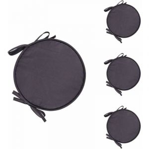 Ymyny - Lot de 4 Coussin Rond Galette de Chaise Ronde pour Table et Chaise de Salle à Manger avec Cordon de Serrage 38cm (gris foncé)