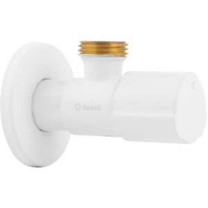 Robinet &eacute;querre design - ACS - BLANC MAT - M&acirc;le 1/2" / M&acirc;le 3/8" - Tucai