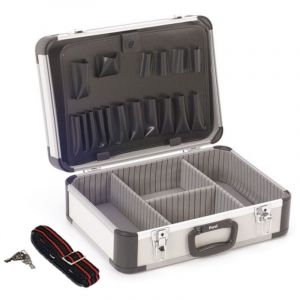 Mallette à outils vide, valise outils vide, mallette de rangement, valise transport, compartiments individuels, poches à outils, verrouillable, 2