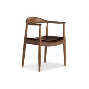 Privatefloor - Chaise design scandinave Nalan - Simili Cuir Chocolat