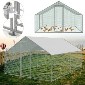 Enclos poulailler grillagé avec porte latérale et toit dôme 6 m² 3x2x2m - Einfeben