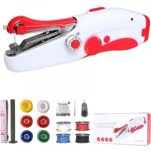 Machine &agrave; coudre &agrave; la main, mini machine &agrave; coudre &eacute;lectrique portable pour adultes d&eacute;butants, facile &agrave; utiliser, adapt&eacute;e &agrave; la couture de v&ecirc;tements,