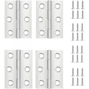 4 Pièces Charniere Porte,Charniere Inox,Charnière Invisible,Charnière plate,Porte Placard/Petites Portes/Tiroirs/Fenêtres/Pianos