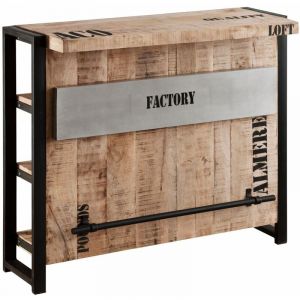 Meuble bar 120x45 Manguier brut imprim&eacute; Bois naturel factory 140
