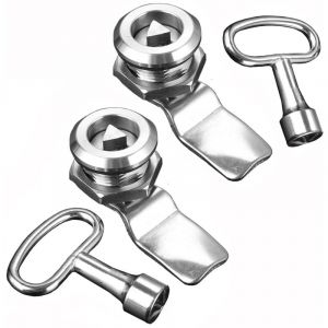 2PCS verrou de boîte aux lettres clef triangle de compteur électrique à gaz avec clé triangulaire, serrure à came filetée, Boite pour boîte aux