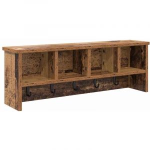 Vidaxl - Porte-manteau mural avec &eacute;tag&egrave;re Bois ancien 75 x 16 x 26 cm