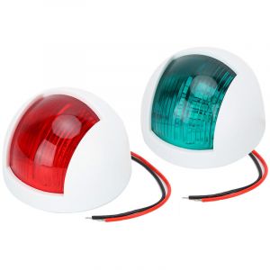 Jeffergarden Paire de feux de signalisation &eacute;tanches arrondis rouge + vert LED voyant d'avertissement de navigation 12V