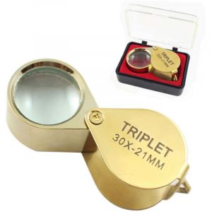 Bijoutier Eye Loupe Verre loupe 30x Loupe avec Bo&icirc;tier 30x Loupe de Poche Pliable en Verre Loupe Botaniste Loupe Bijoutier 30X Loupe de Poche pour
