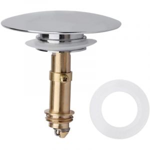 Bouchon pop-up clic-clac, 66 mm, bonde d'&eacute;vier pour cuisine, salle de bain, lavabo, baignoire, laiton massif plaqu&eacute; chrome