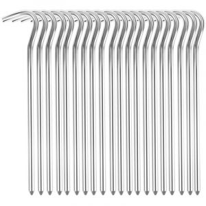 Sardine Tente 20 pi&egrave;ces, Piquets de Tente en Aluminium 18cm, Sardines Camping, Sardines Piquet Tente, Piquet de Tente pour Sols durs, Id&eacute;al pour Le