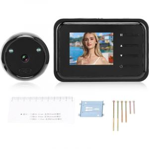 Sonnette Vidéo Numérique sans Fil, Caméra Judas avec Moniteur lcd 2,4 Pouces, Caméra œil de Chat de Surveillance électronique, Objectif hd Grand